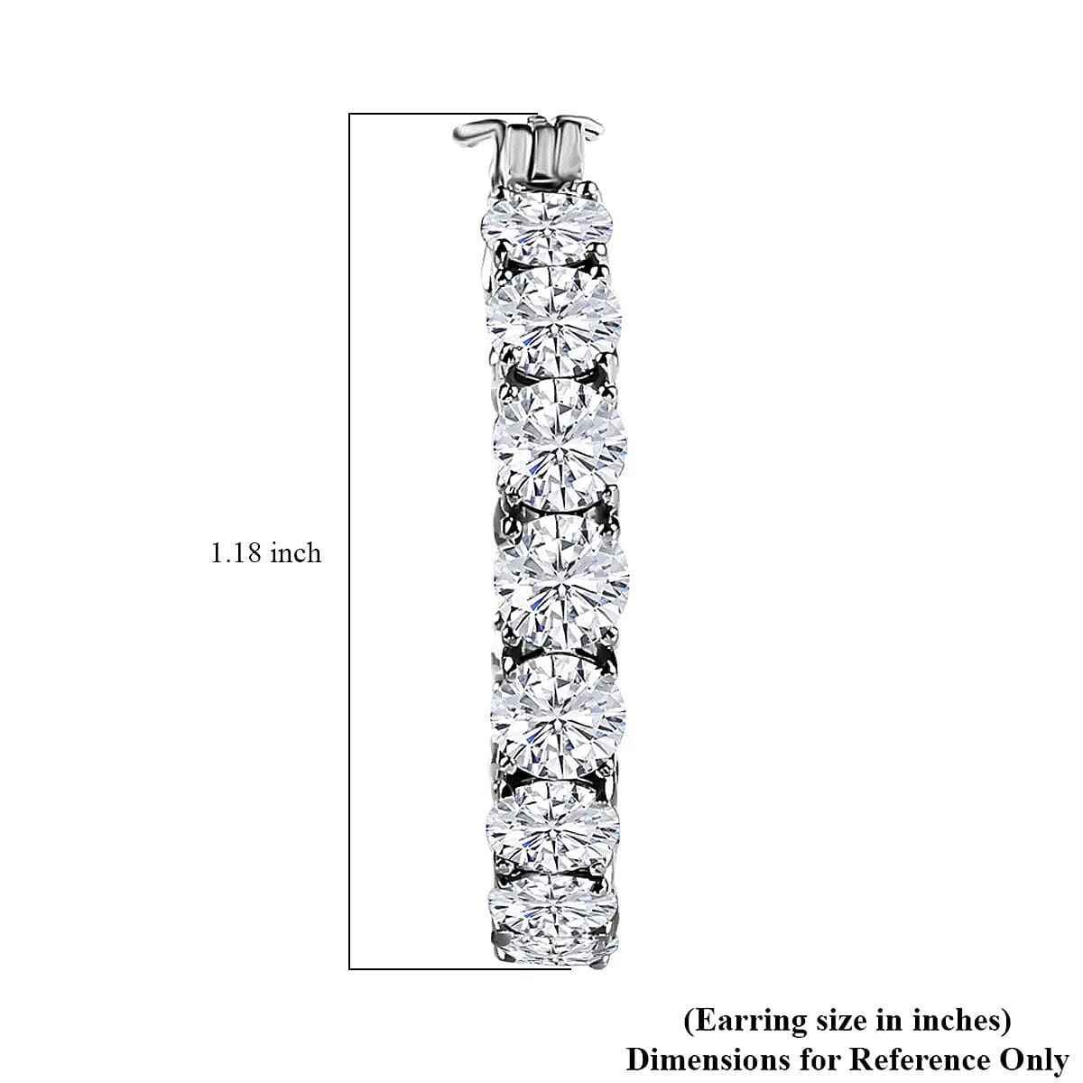 D'Joy Moissanite 11.85 ctw Inside Out Hoop Earrings, Moissanite Earrings, In-Out Hoops, Moissanite Hoops,  Platinum Over Sterling Silver Hoop Earrings