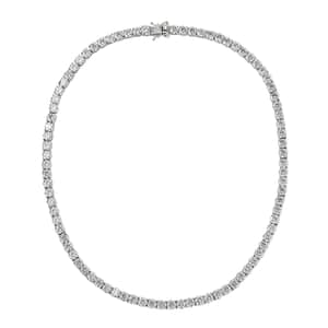 Moissanite Tennis Necklace 18 Inches in Platinum Over Sterling Silver 36.35 ctw