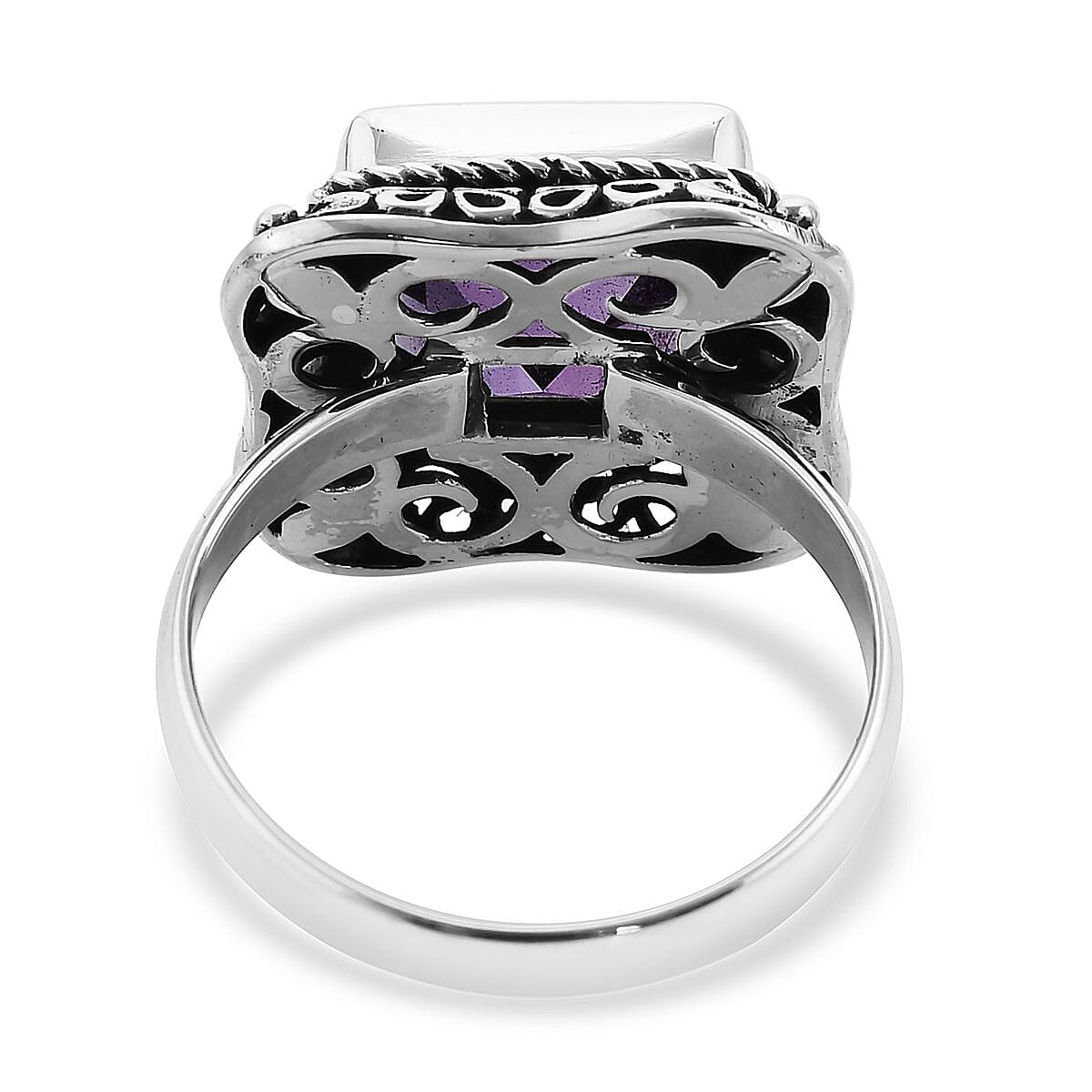 Bali Legacy Rose De France Amethyst Ring in Sterling Silver 5.10 ctw image number 4