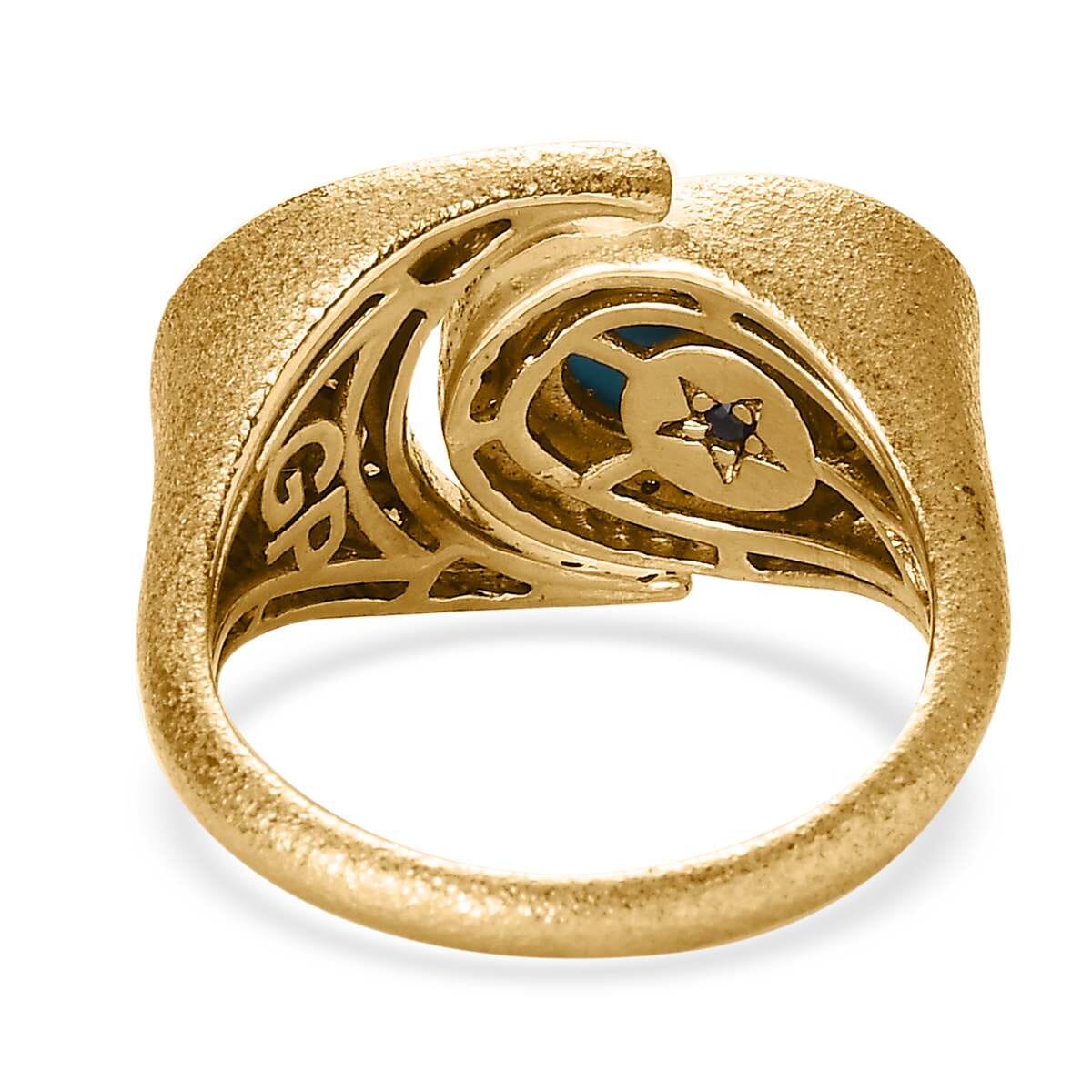 GP Celestial Dream Collection Sleeping Beauty Turquoise and Multi Gemstone Celestial Ring in Vermeil Yellow Gold Over Sterling Silver 2.25 ctw image number 4