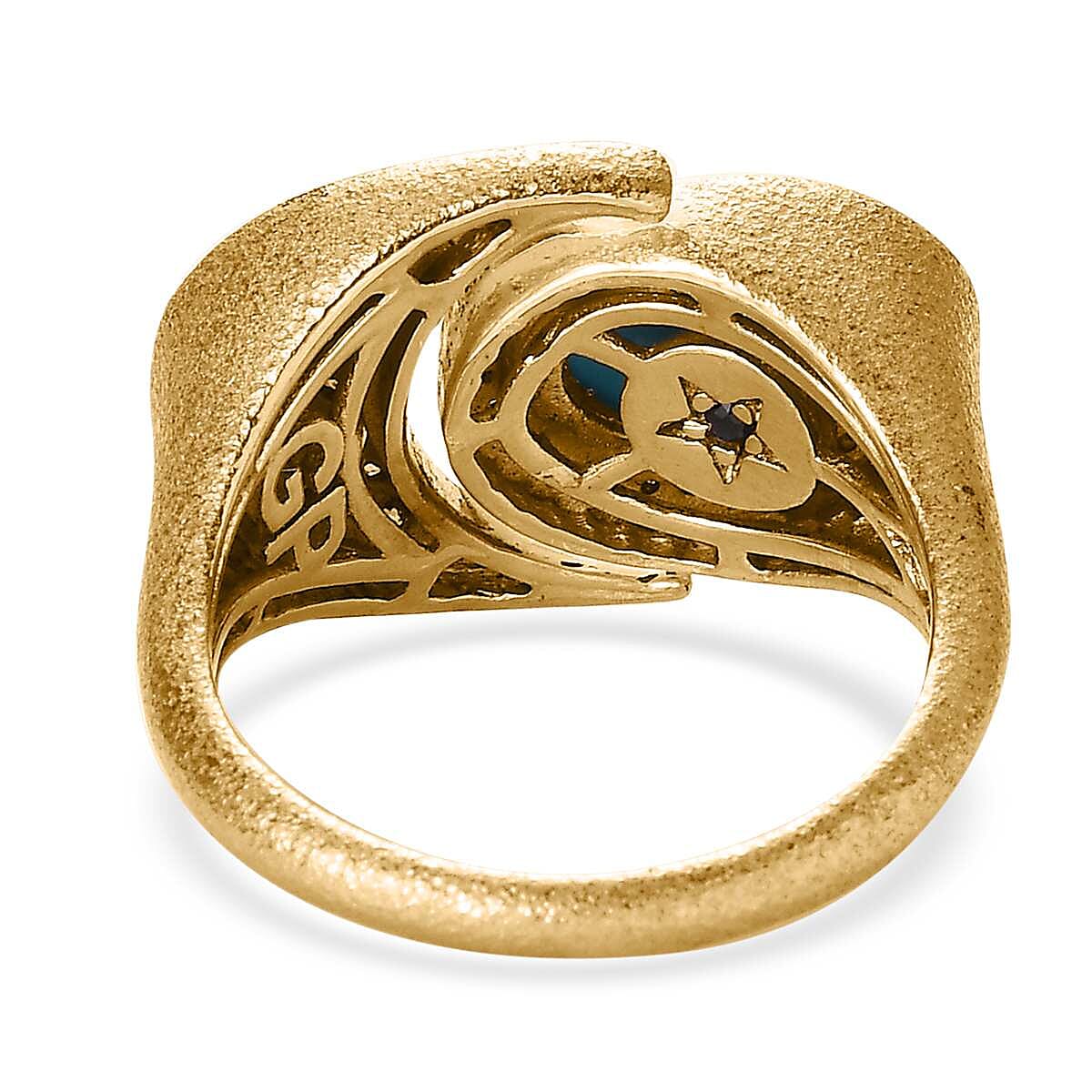 GP Celestial Dream Collection Sleeping Beauty Turquoise and Multi Gemstone Celestial Ring in Vermeil Yellow Gold Over Sterling Silver (Size 6.0) 2.25 ctw image number 4