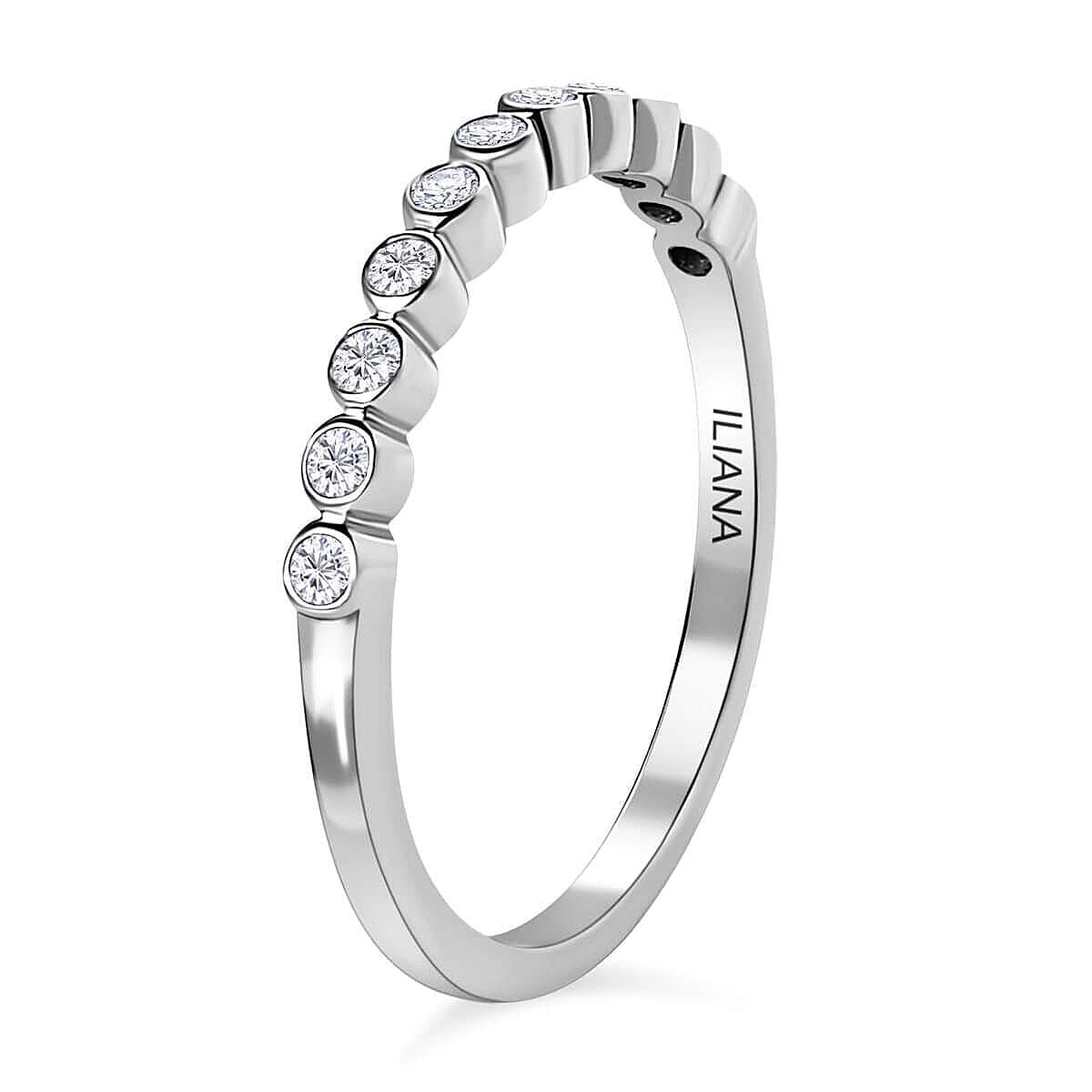 Iliana 18K White Gold G-H SI1 Diamond Band Ring (Size 7.5) 0.20 ctw image number 3