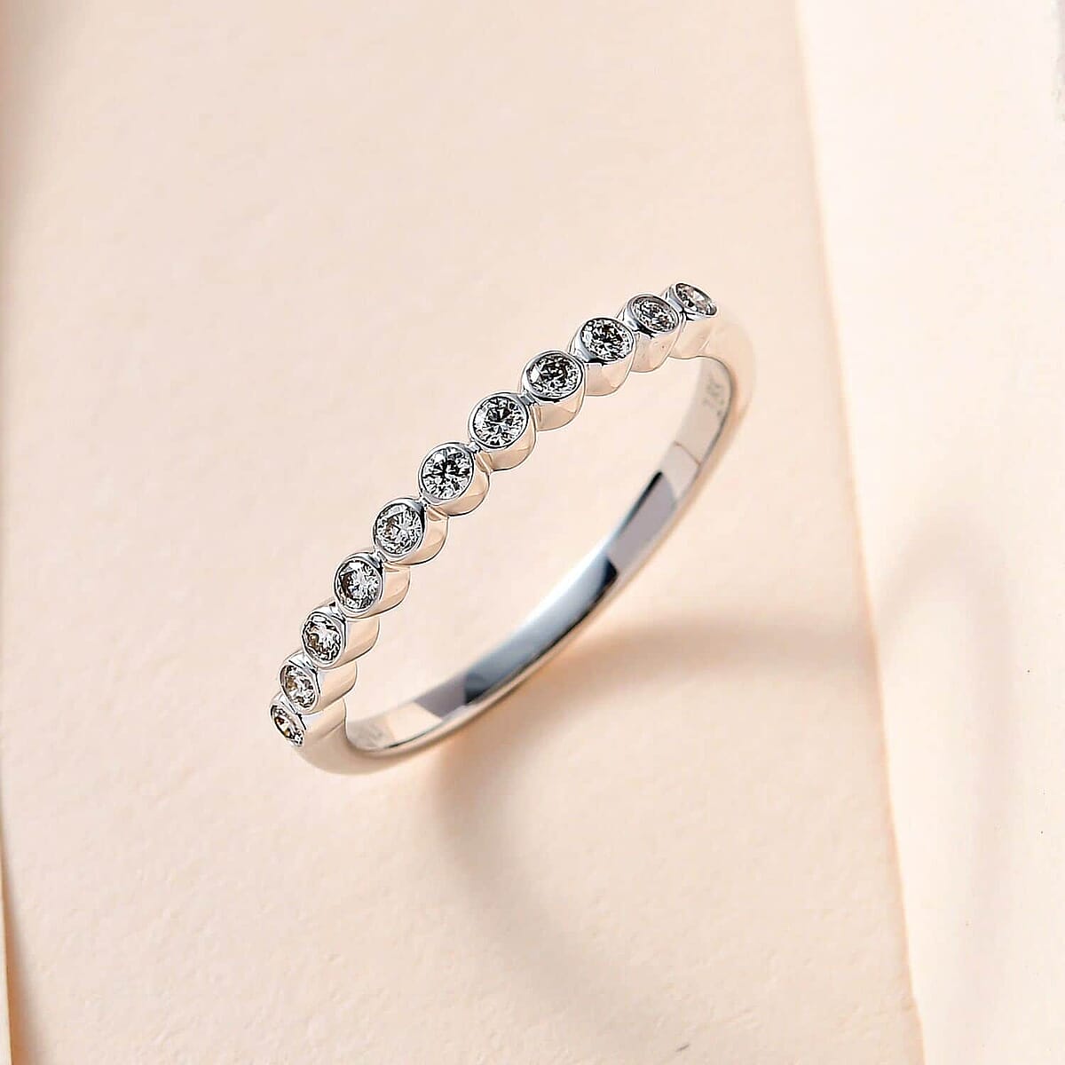 Iliana 18K White Gold G-H SI1 Diamond Band Ring (Size 9.5) 0.20 ctw image number 1