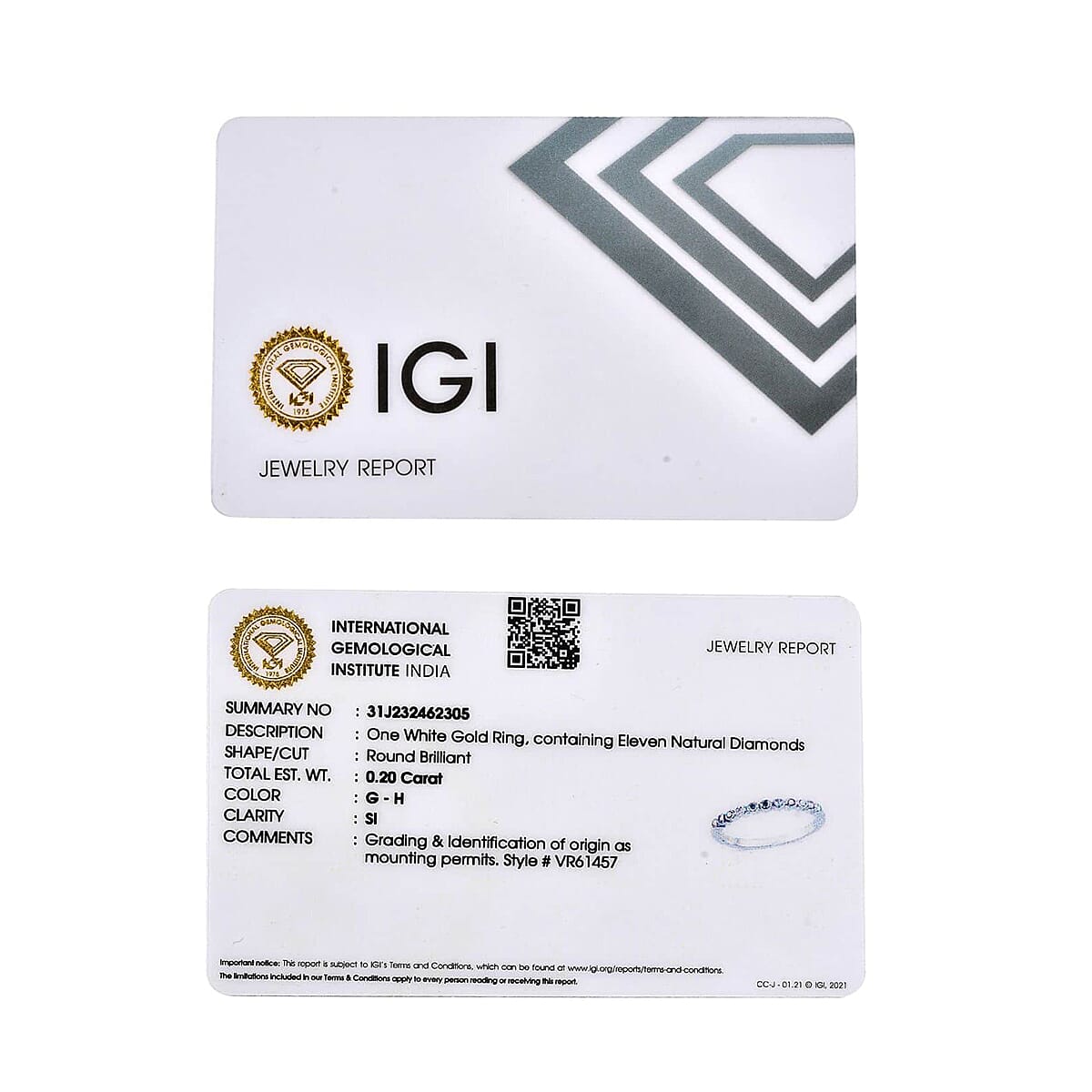 Iliana 18K White Gold G-H SI1 Diamond Band Ring (Size 9.5) 0.20 ctw image number 6