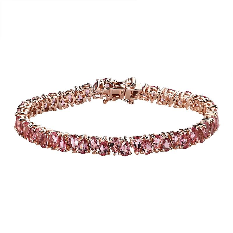 Premium Morro Redondo Pink Tourmaline Bracelet in Vermeil Rose Gold Over Sterling Silver (6.50 In) 9.90 ctw