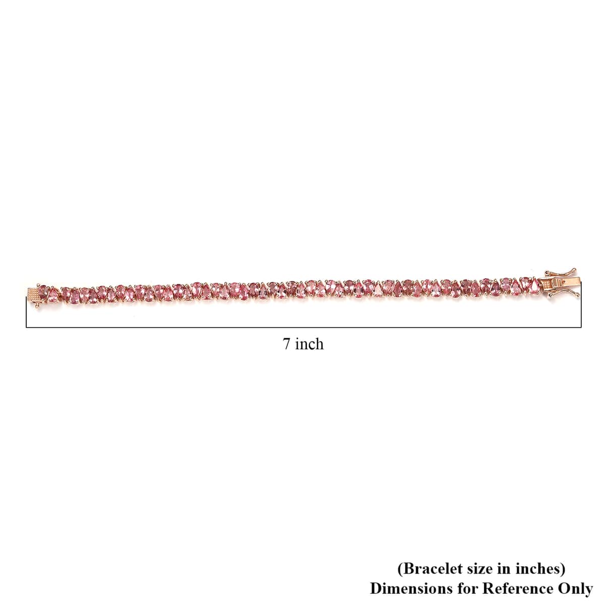 Premium Morro Redondo Pink Tourmaline Bracelet in Vermeil Rose Gold Over Sterling Silver (6.50 In) 9.90 ctw image number 4