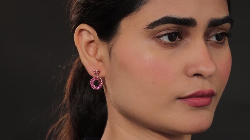 Premium Morro Redondo Pink Tourmaline Dangling Earrings in Vermeil Rose Gold Over Sterling Silver 3.25 ctw