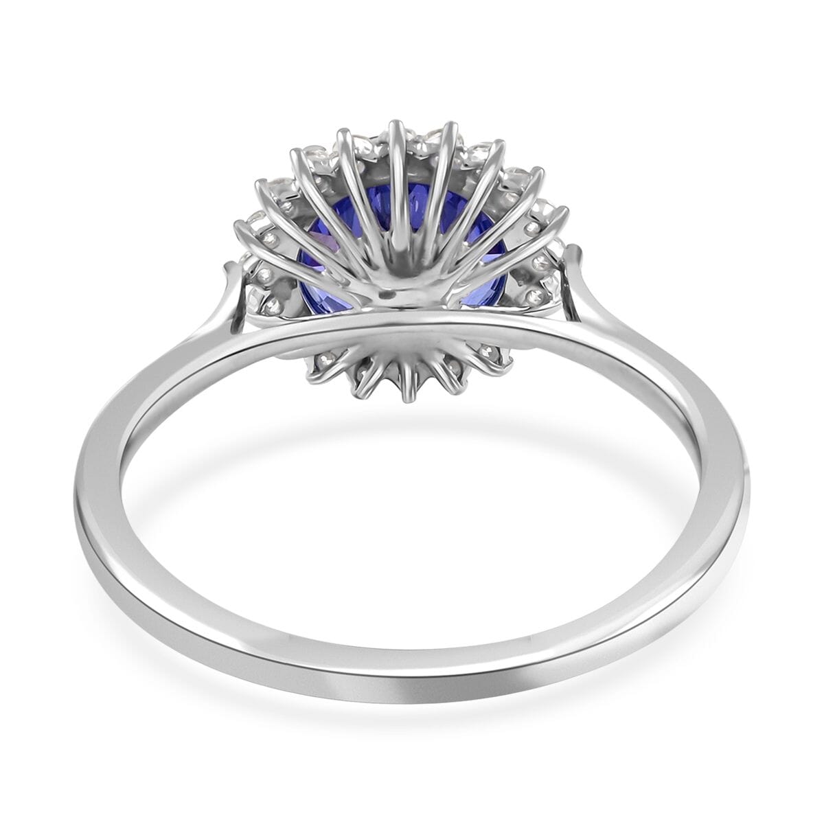 Certified Rhapsody 950 Platinum AAAA Tanzanite and E-F VS Diamond Sunburst Ring (Size 10.5) 5.40 Grams 3.30 ctw image number 4