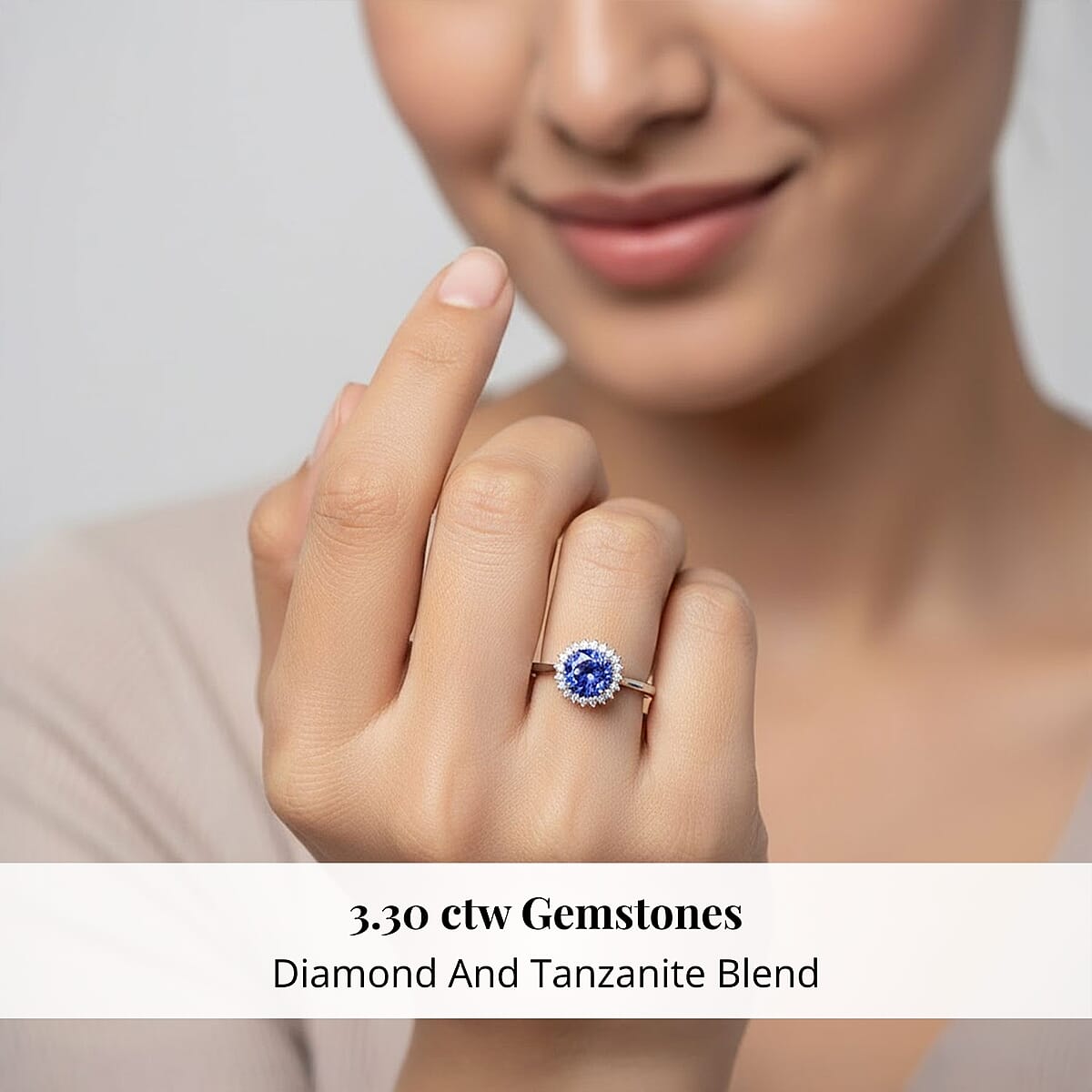 Certified Rhapsody 950 Platinum AAAA Tanzanite and E-F VS Diamond Sunburst Ring (Size 11.0) 5.40 Grams 3.30 ctw image number 1