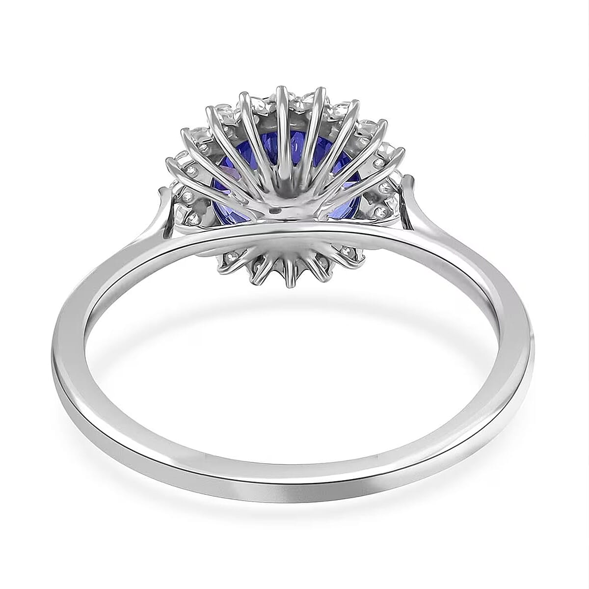 Certified Rhapsody 950 Platinum AAAA Tanzanite and E-F VS Diamond Sunburst Ring (Size 11.0) 5.40 Grams 3.30 ctw image number 6