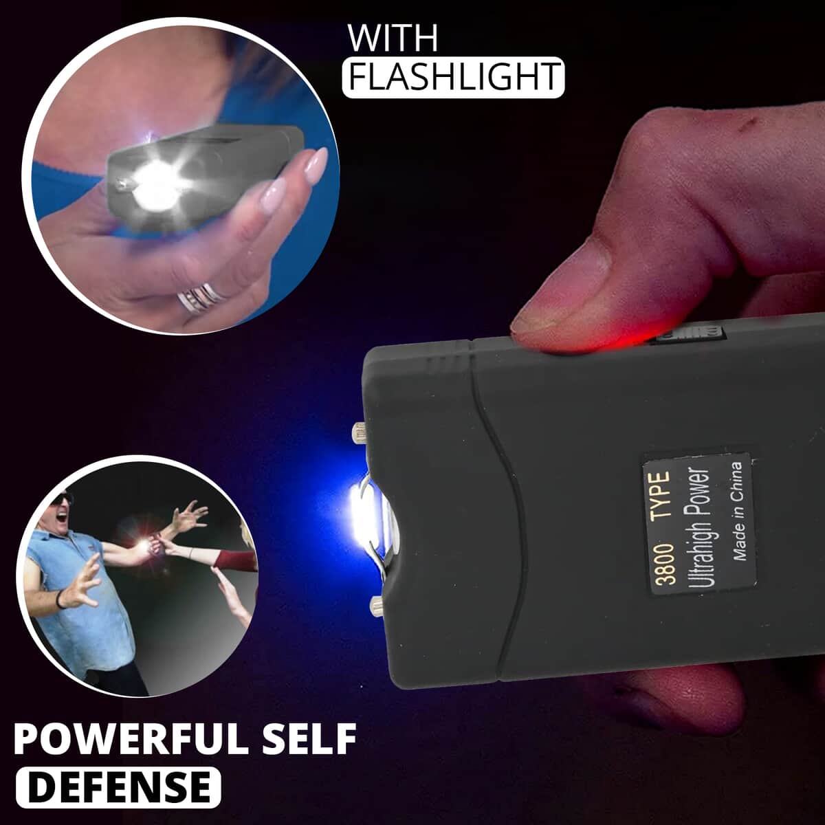 Buy TLV Black Stun Gun with Flashlight at ShopLC.