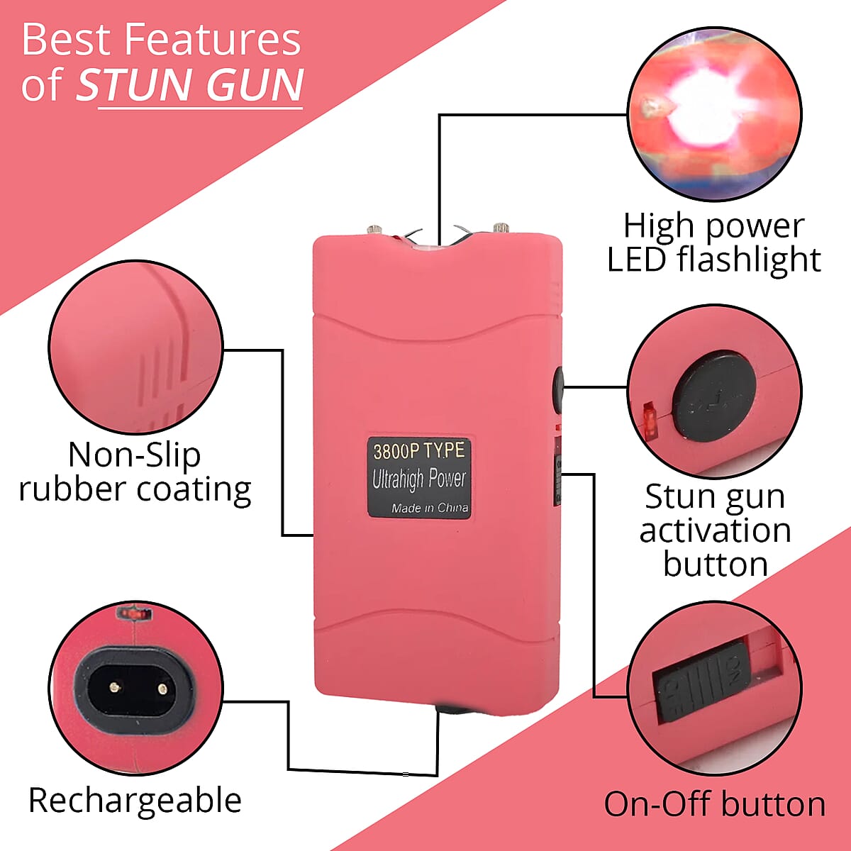 Closeout Kentucky Pink Stun Gun with Flashlight image number 2