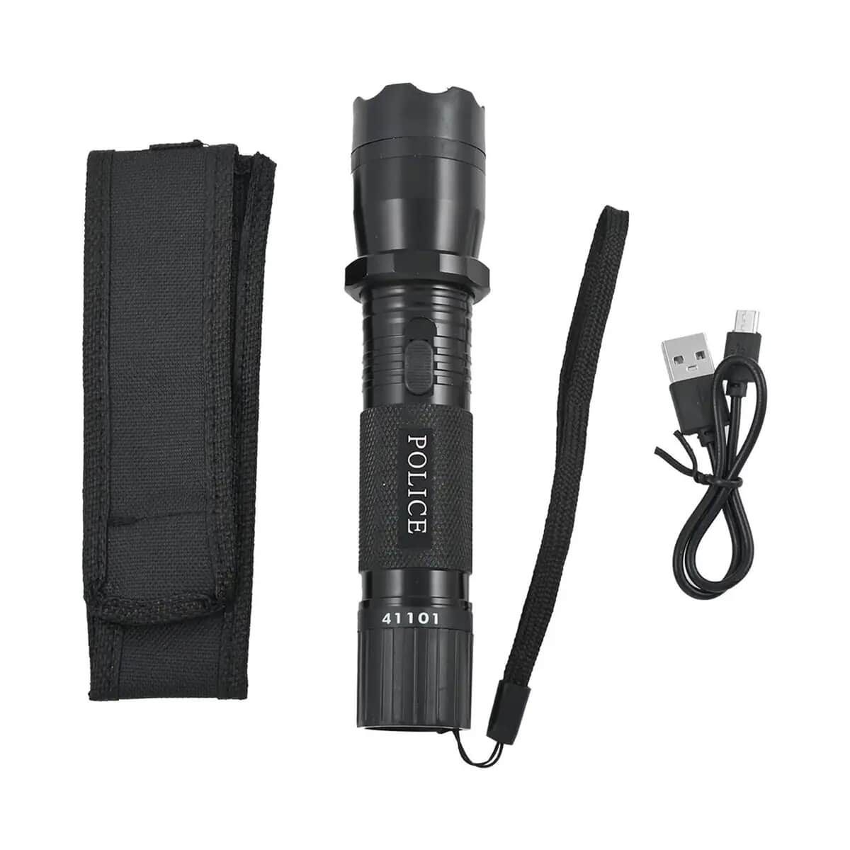 Black Personal Protection USB Rechargeable Stun Gun With High Power LED Flashlight, Personal Self Defense Tool With Safety Switch image number 0