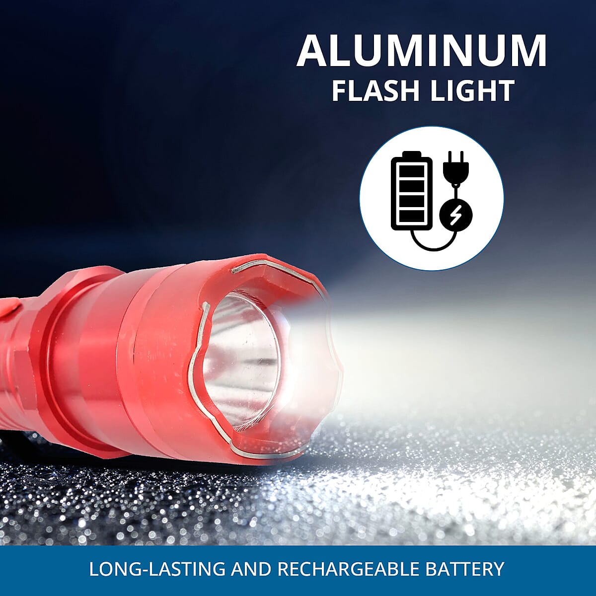 Closeout Red Personal Protection USB Rechargeable Stun Gun With High Power LED Flashlight, Personal Self Defense Tool With Safety Switch image number 2