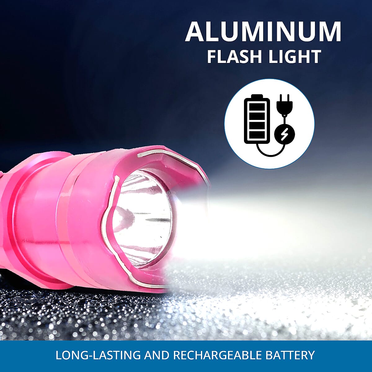Closeout Pink Personal Protection USB Rechargeable Stun Gun With High Power LED Flashlight, Personal Self Defense Tool With Safety Switch image number 2