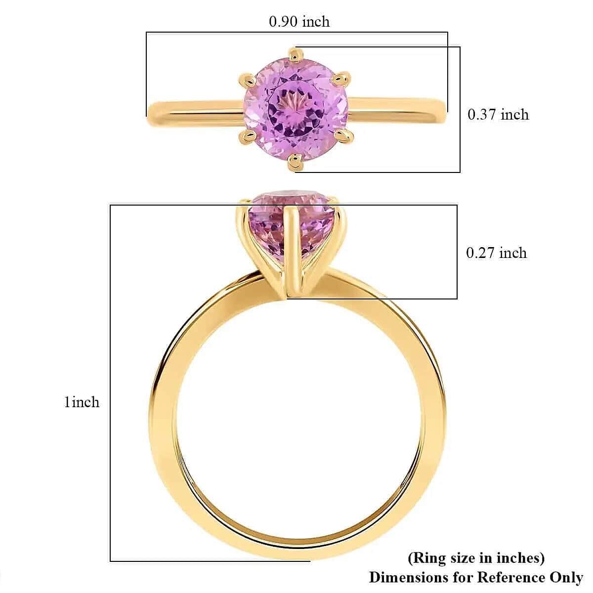 Certified & Appraised Iliana AAA Patroke Kunzite 1.75 ctw Solitaire Ring in 18K Yellow Gold, Wedding Ring (Size 6.5) image number 4