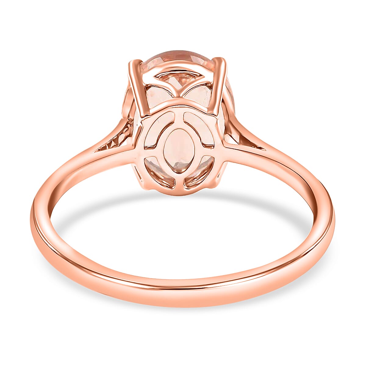 Certified and Appraised Luxoro 14K Rose Gold AAA Marropino Morganite Solitaire Ring (Size 5.0) 3.35 ctw
