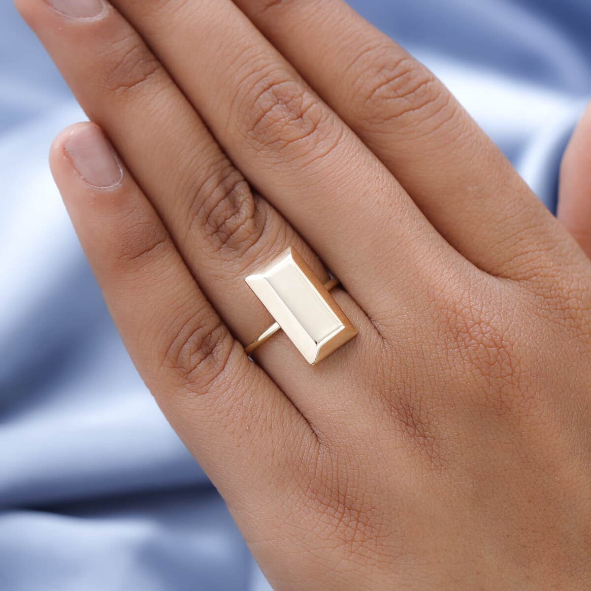 10K Yellow Gold Bar Ring|Yellow Gold Ring| Gold Jewelry For Her 1.55 Grams (Size 10.5) image number 2