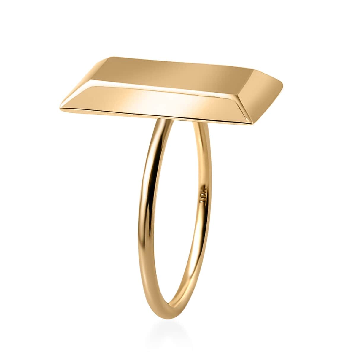 10K Yellow Gold Bar Ring|Yellow Gold Ring| Gold Jewelry For Her 1.55 Grams (Size 10.5) image number 3