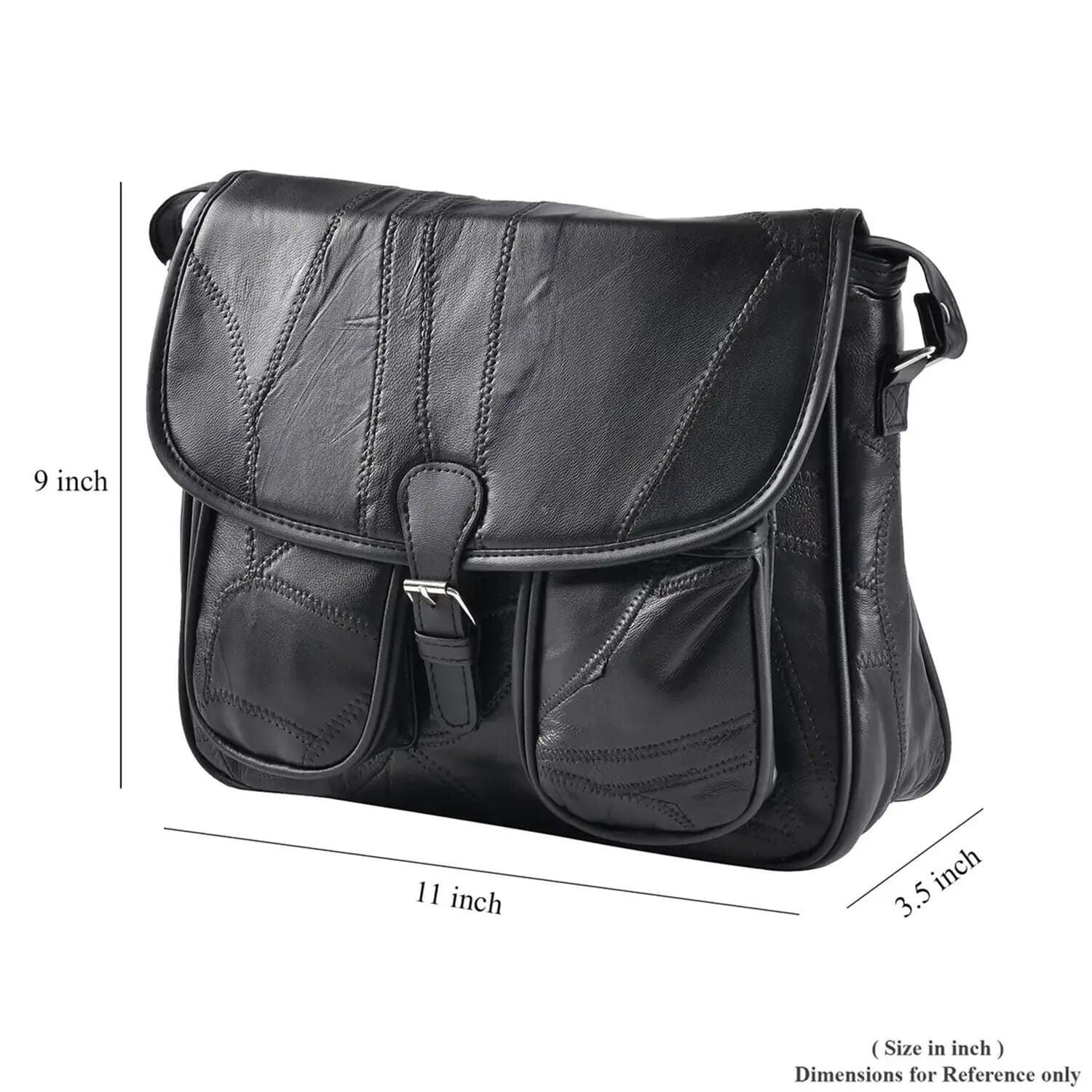 Buy Black Patch Work Sheep Leather Crossbody Bag with Faux Leather Trim with Adjustable Shoulder Strap at ShopLC. Buy Black Patch Work Sheep Leather Crossbody Bag with Faux Leather Trim with Adjustable Shoulder Strap at ShopLC.