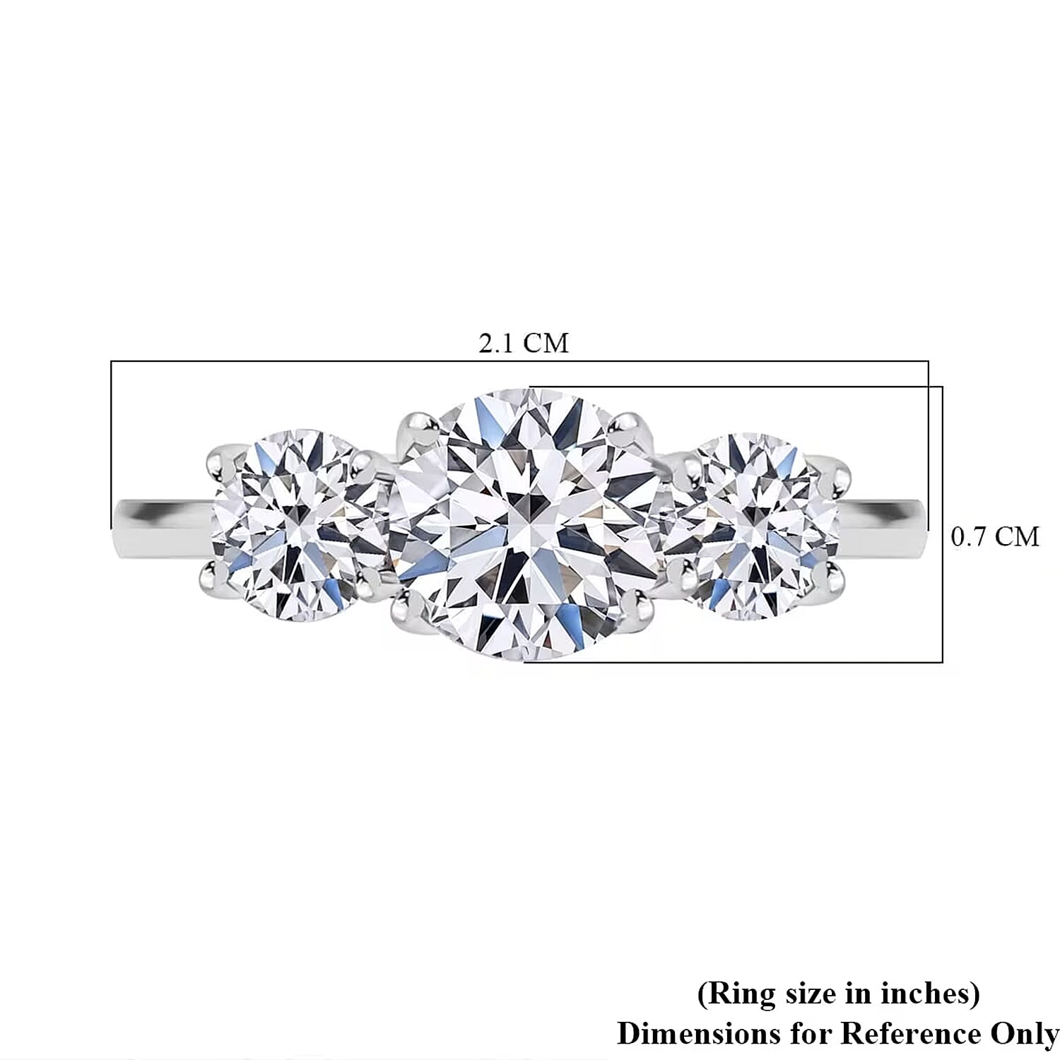 Luxoro 14K White Gold Luxuriant Lab Grown Diamond G-H SI Trilogy Ring (Size 7.5) 1.50 ctw