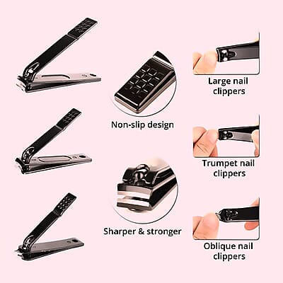 Stainless Steel 20 Pieces Manicure Grooming Kit, Professional Nail Kit For Women, Nail Cleaning Kit With Nail Clippers, Women Portable Travel Kit - Brown Leopard Faux Leather Case