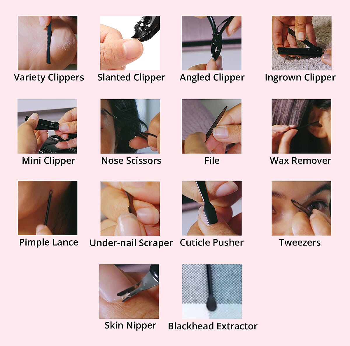 Stainless Steel 20 Pieces Manicure Grooming Kit, Professional Nail Kit For Women, Nail Cleaning Kit With Nail Clippers, Women Portable Travel Kit - Brown Leopard Faux Leather Case image number 4