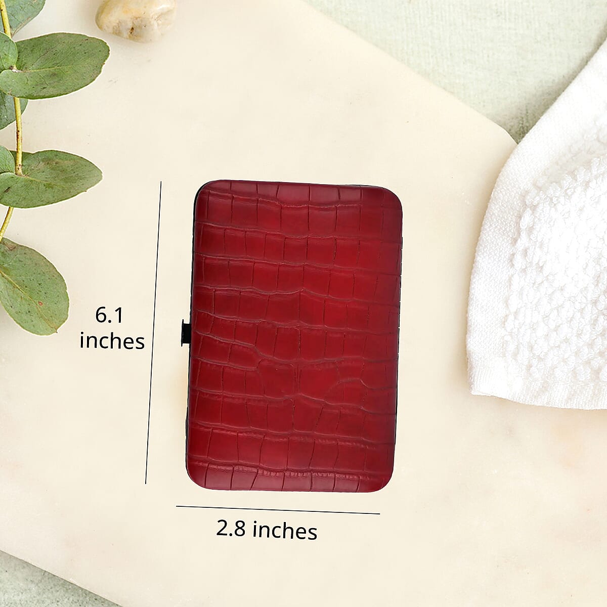 Stainless Steel 20 Pieces Manicure Grooming Kit, Professional Nail Kit For Women, Nail Cleaning Kit With Nail Clippers, Women Portable Travel Kit - Burgundy Faux Leather Case image number 7