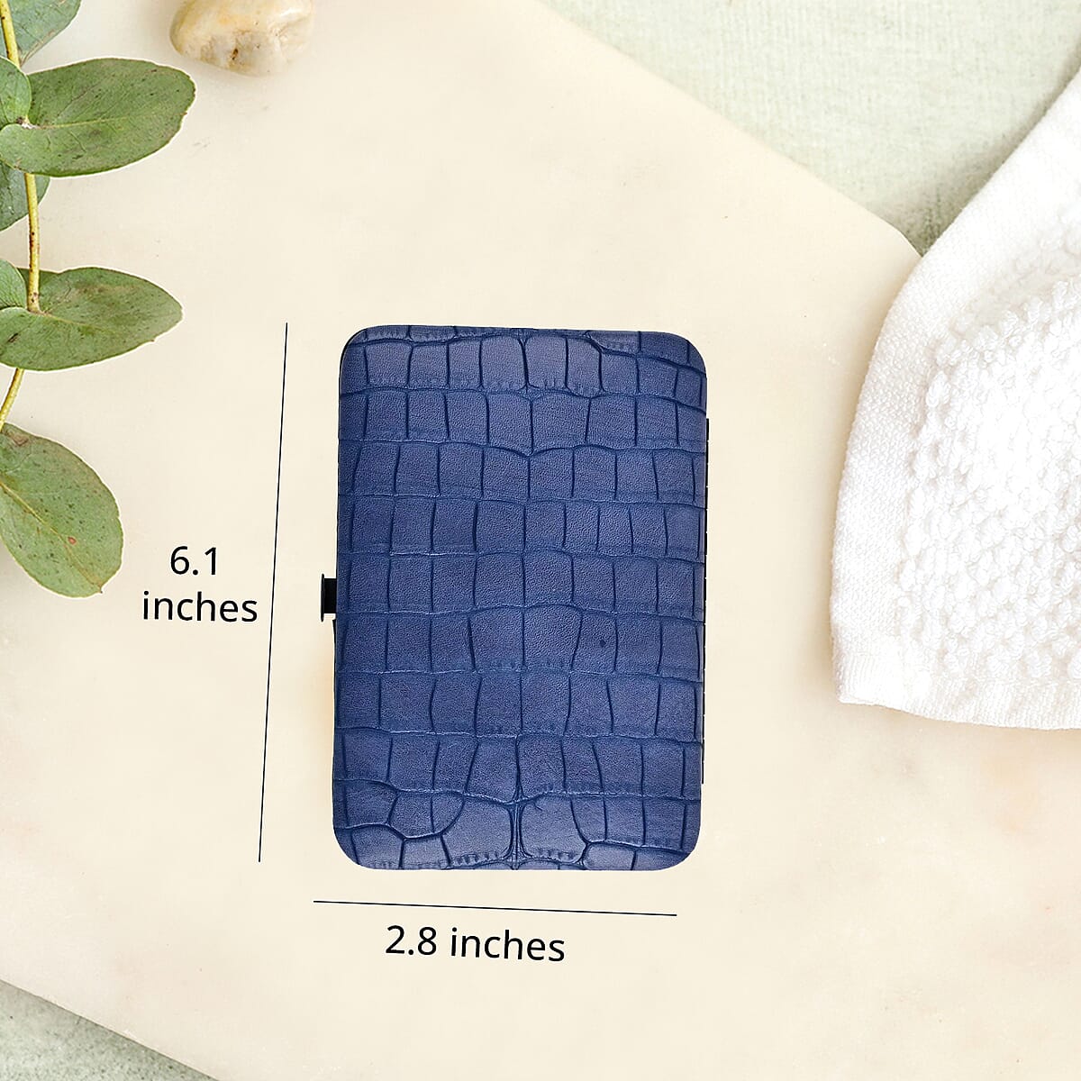 Stainless Steel 20 Pieces Manicure Grooming Kit, Professional Nail Kit For Women, Nail Cleaning Kit With Nail Clippers, Women Portable Travel Kit - Blue Faux Leather Case image number 7