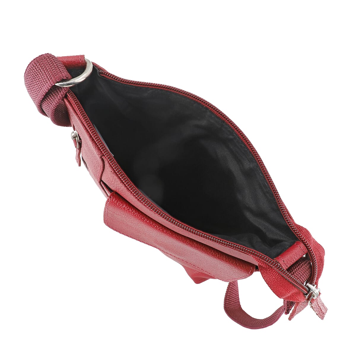 Magenta Genuine Leather Crossbody Bag image number 4