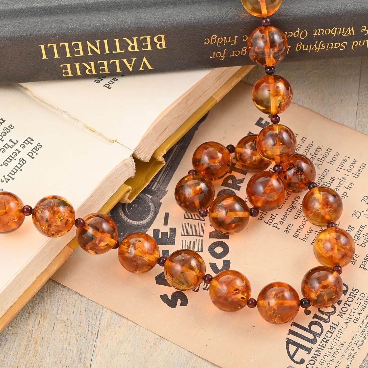 Baltic Amber Necklace, 20 Inch Necklace in Sterling Silver, Amber Jewelry For Her, Birthday Gifts image number 1