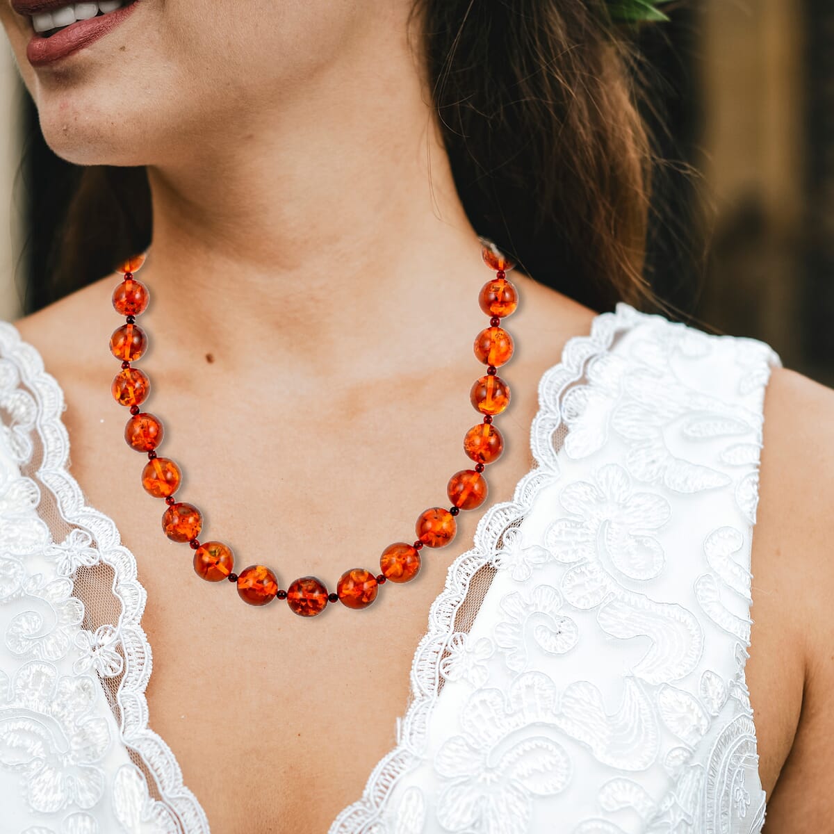 Baltic Amber Necklace, 20 Inch Necklace in Sterling Silver, Amber Jewelry For Her, Birthday Gifts image number 2