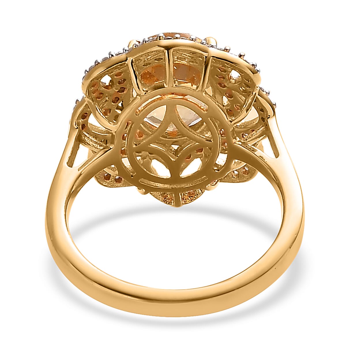 Premium Heliodor and White Zircon Ring in Vermeil Yellow Gold Over Sterling Silver (Size 10.0) 3.00 ctw