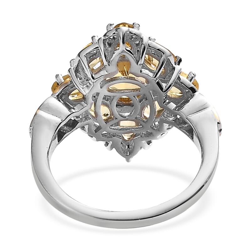 Premium Brazilian Heliodor Elongated Ring in Vermeil Yellow Gold and Platinum Over Sterling Silver (Size 10.0) 2.75 ctw