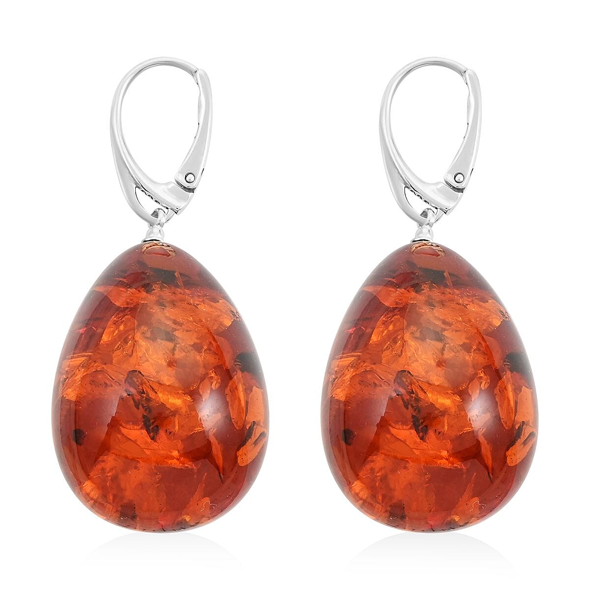 Baltic Amber Earrings in Sterling Silver image number 3