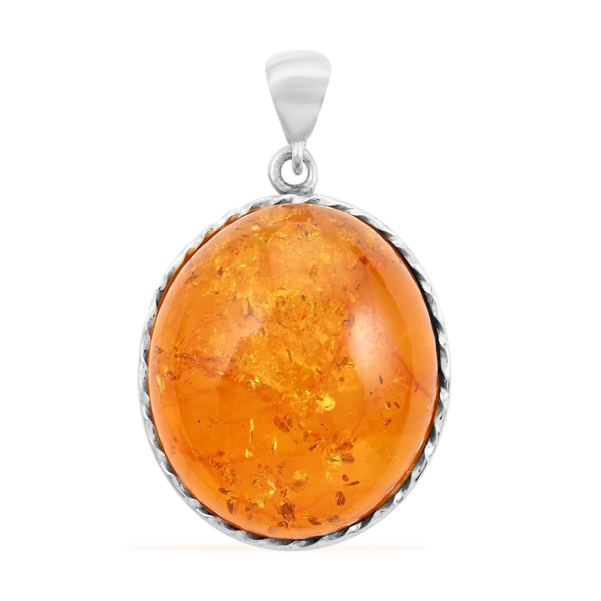 Baltic Amber Pendant in Sterling Silver image number 0