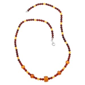 Baltic Amber Necklace 24 Inches in Sterling Silver