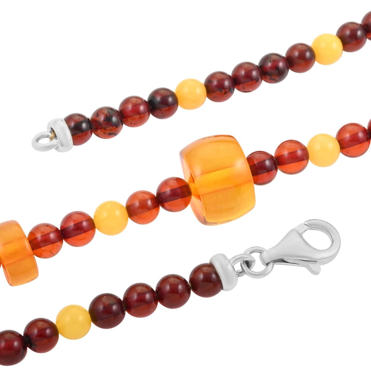 Baltic Amber Necklace 24 Inches in Sterling Silver image number 3