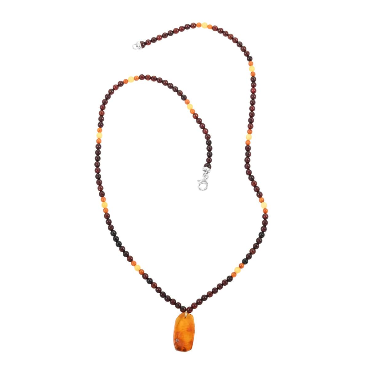 Baltic Amber Necklace 24 Inches in Sterling Silver image number 0