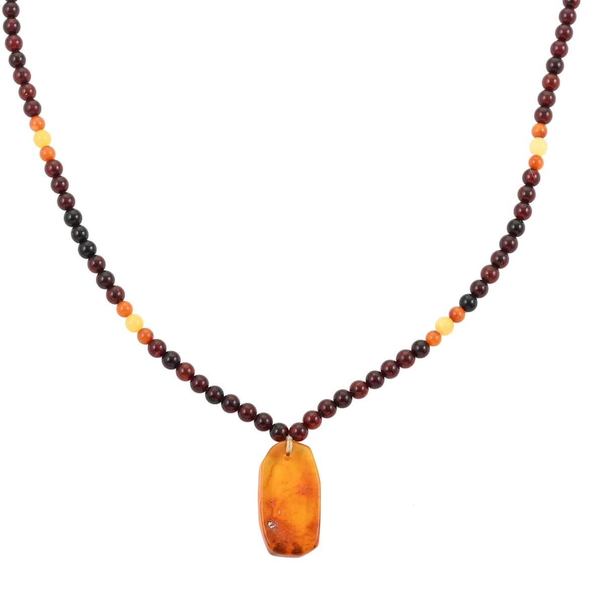 Baltic Amber Necklace 24 Inches in Sterling Silver image number 2