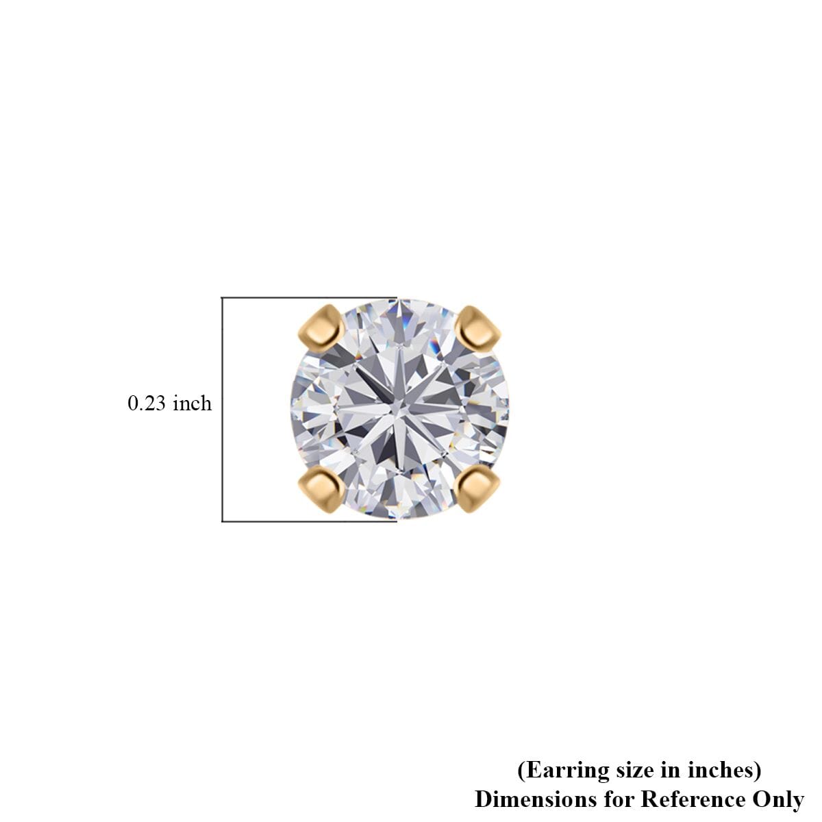 10K Yellow Gold Simulated Diamond Stud Earrings 0.35 ctw image number 4