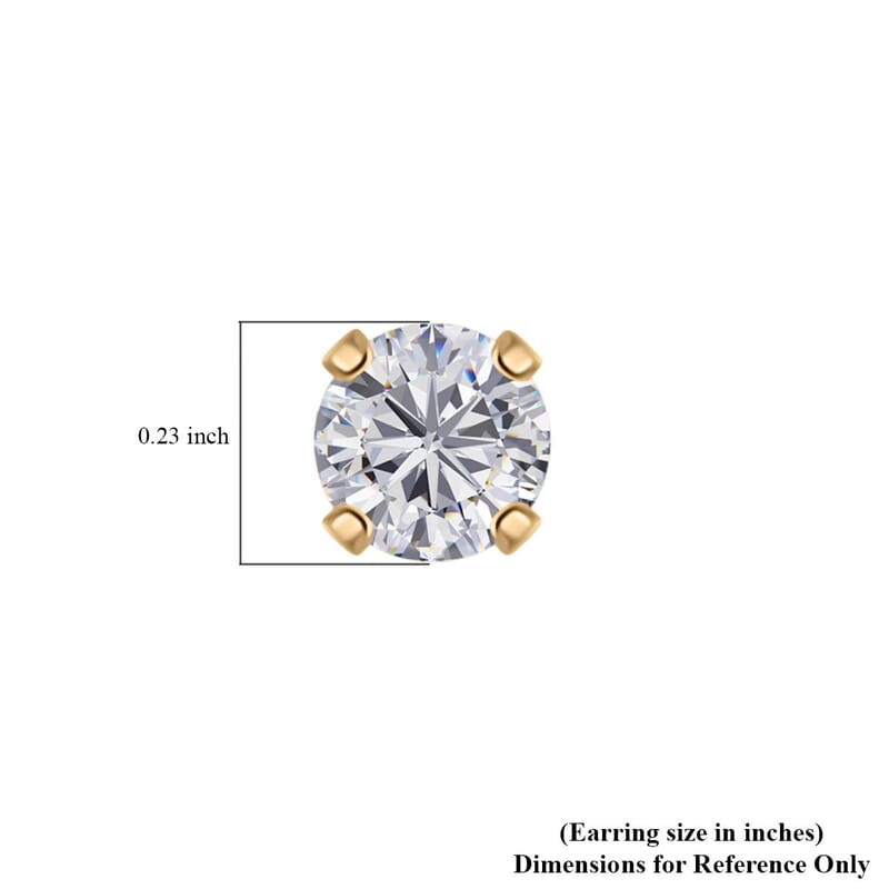 10K Yellow Gold Simulated Diamond Stud Earrings 0.35 ctw
