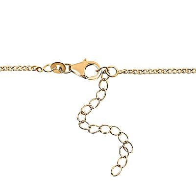 GP Italian Garden Collection Premium Sleeping Beauty Turquoise and White Zircon Necklace 18 Inches in Vermeil Yellow Gold Over Sterling Silver 14.50 ctw