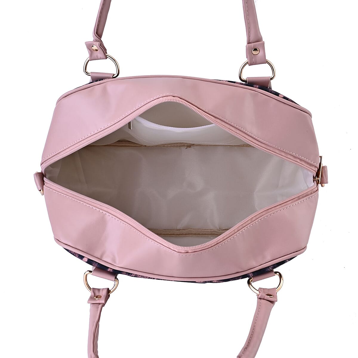 Pink Leopard Skin Print Faux Leather Crossbody Bag with Detachable Shoulder Strap image number 4