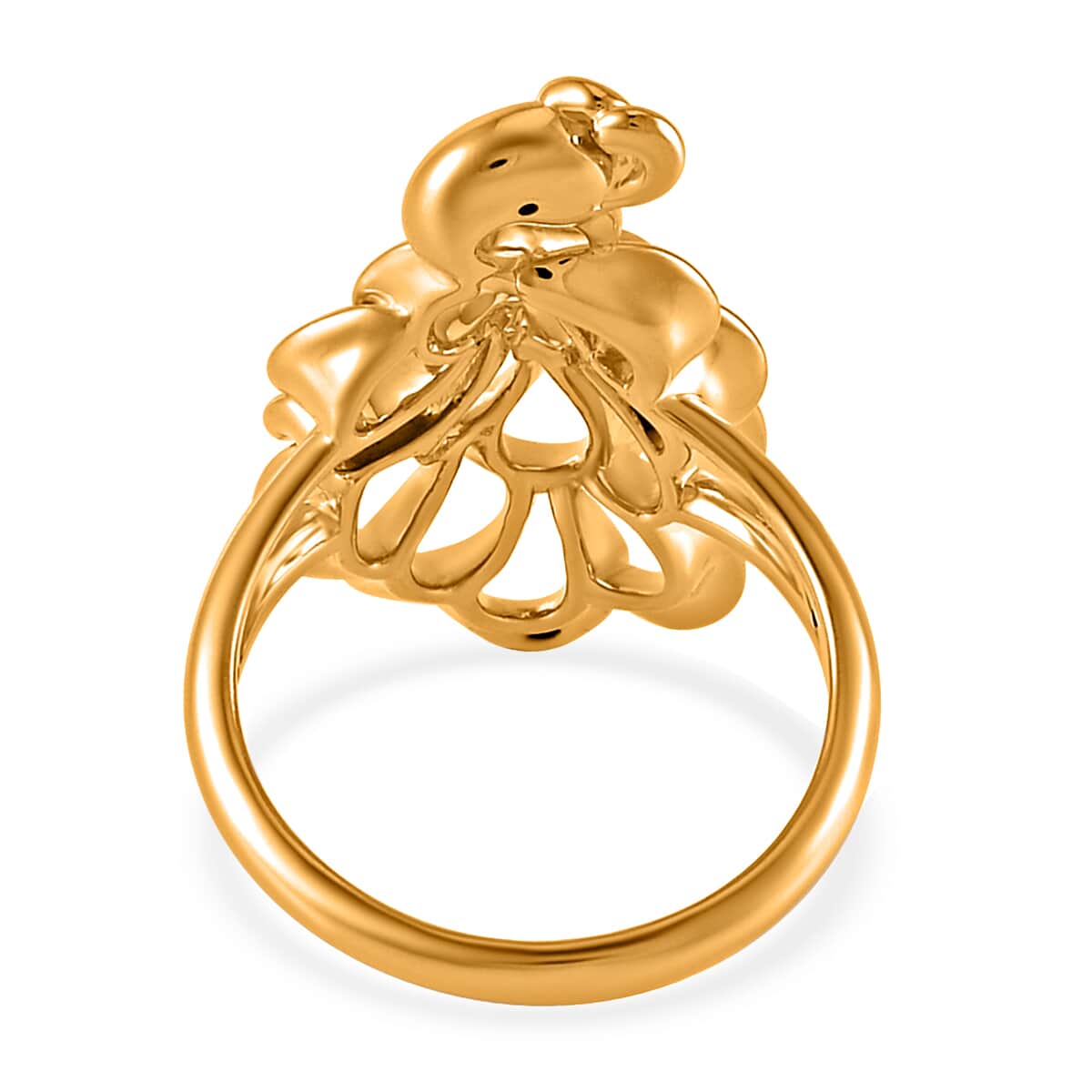 24K Yellow Gold Electroform Peacock Ring (Size 7.0) 3.20 Grams image number 3