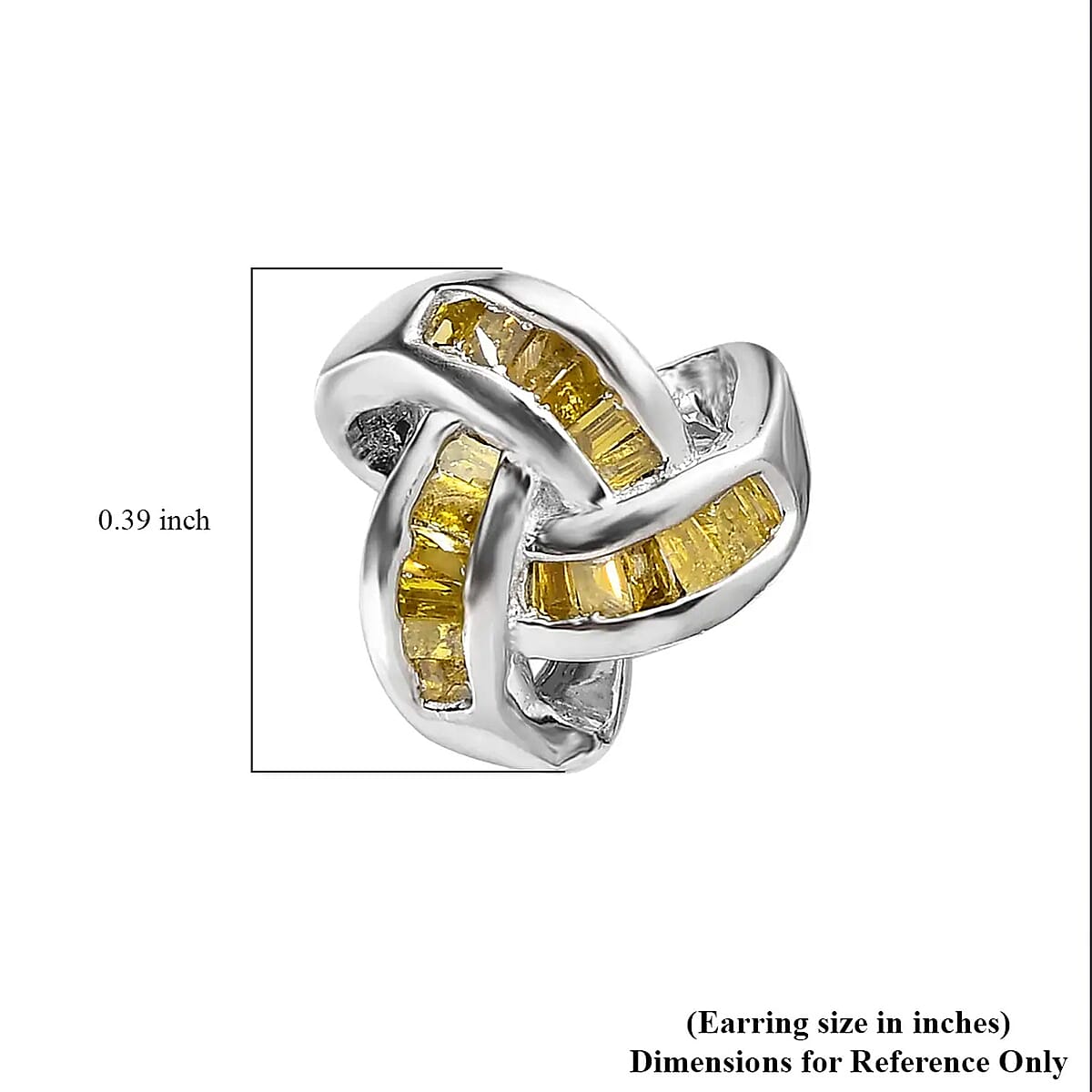 Diamond Knot Stud Earrings in Platinum Over Sterling Silver 0.25 ctw image number 6