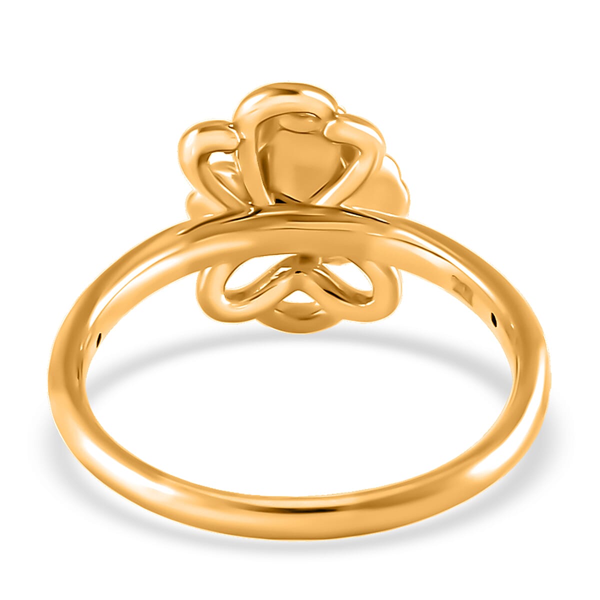 24K Yellow Gold Electroform Floral Ring (Size 10.0) 1.35 Grams