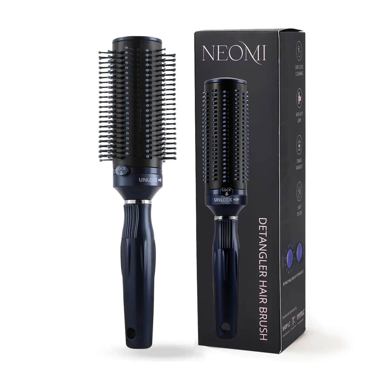 Neomi Detangler Hair Brush With Retractable Bristle Technology, Quick Clean Hair Comb For Loosening and Detangling - Navy (Patent Pending) (Del. in 7-10 Days) image number 0