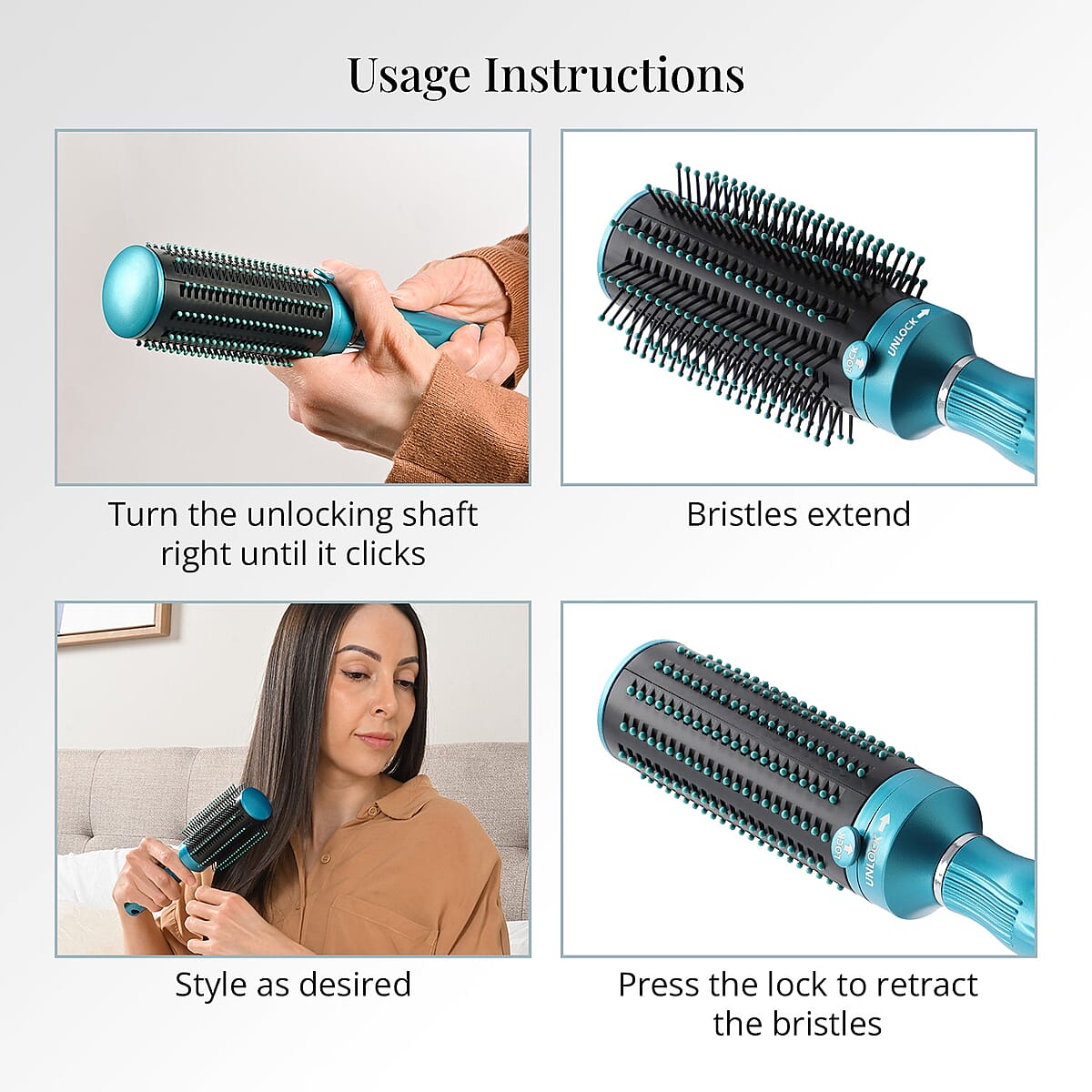 Neomi Detangler Hair Brush With Retractable Bristle Technology, Quick Clean Hair Comb For Loosening and Detangling – Blue (Patent Pending) image number 4