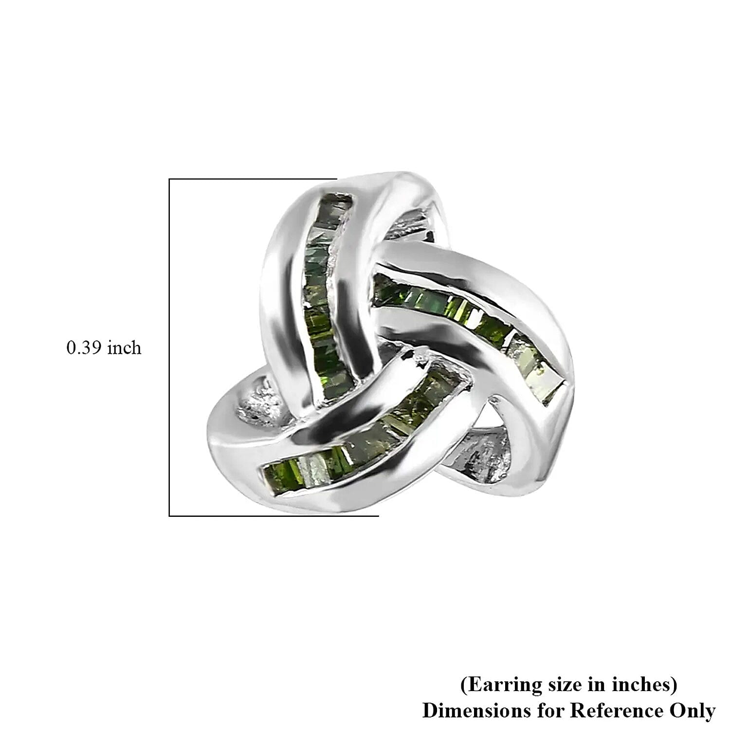 Diamond Knot Stud Earrings in Platinum Over Sterling Silver 0.25 ctw